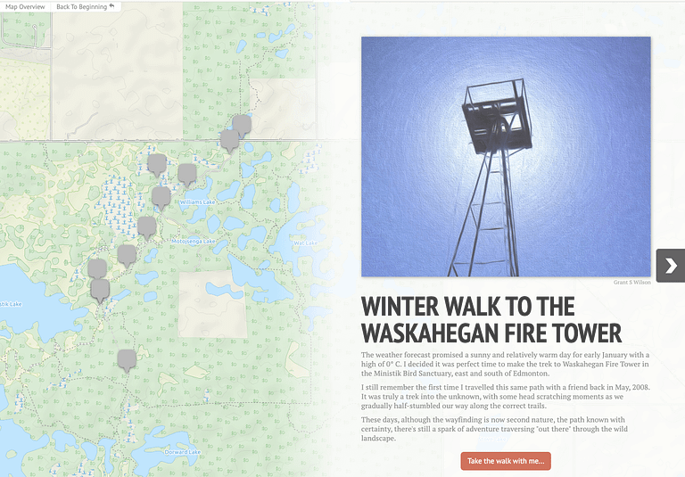Winter Walk to the Waskahegan Fire Tower