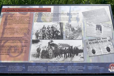 A placard at the site