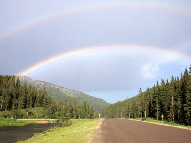 The awesome double rainbow that greeted me near where I'd parked.